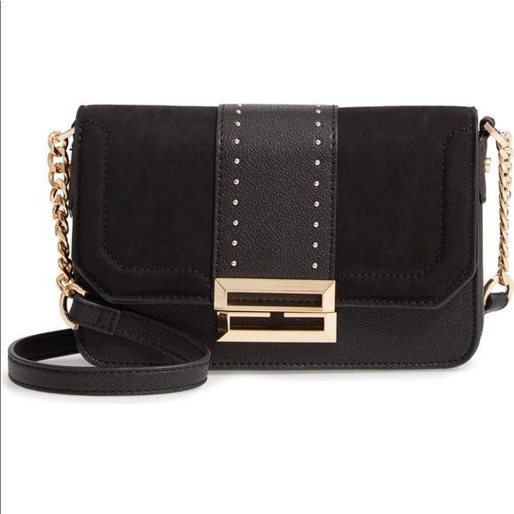 Topshop Handbags - Topshop Black and Gold Crossbody Handbag